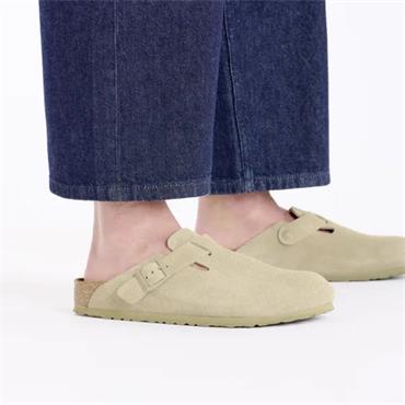 Birkenstock Boston Suede Leather Slipper - Faded Khaki